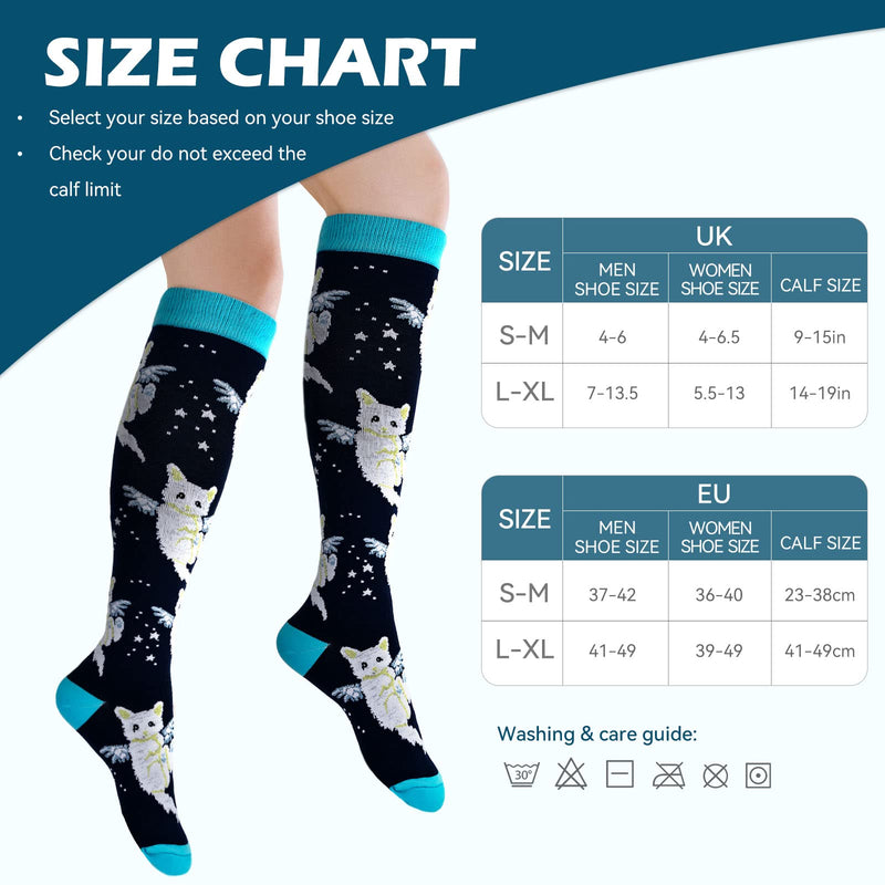 LEOSTEP Socks for Men & Women (4Pair) Non-Slip Long Tube Stocking Ideal for Running,Nurse,Travel,Flight, Pregnancy L-XL Husky - BeesActive Australia