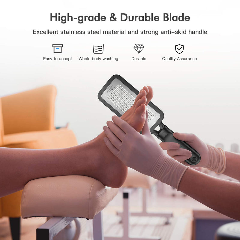 【Factory Direct】 Colossal Foot Rasp Foot Scrubber And Callus Remover，Surgical Grade Stainless Steel Foot File,Can Be Used On Trimming Dead Skin, Callus ect. Black - BeesActive Australia