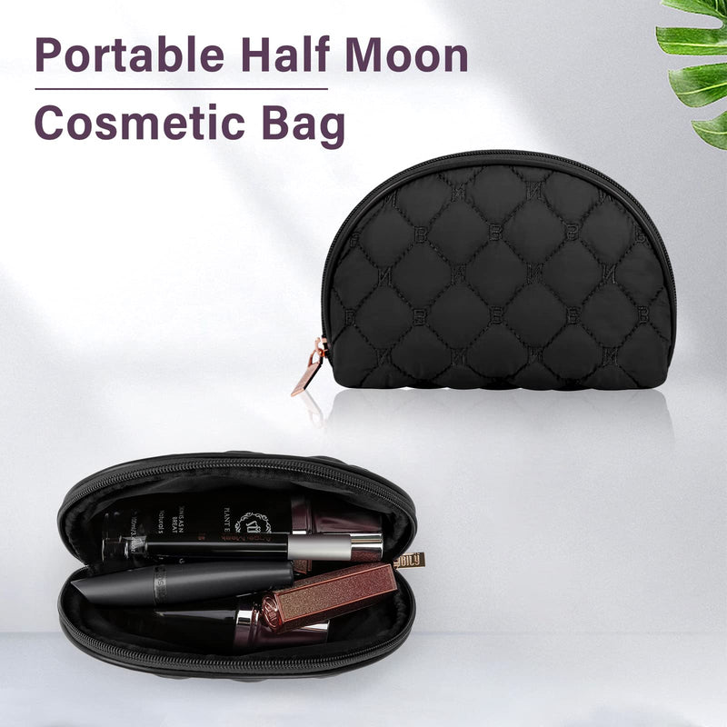 NUBILY Make Up Bag for Women Portable Cosmetic Bag Large Toiletry Bag Double Layer Makeup Organiser Bag Girl Waterproof Vanity Case Black - BeesActive Australia