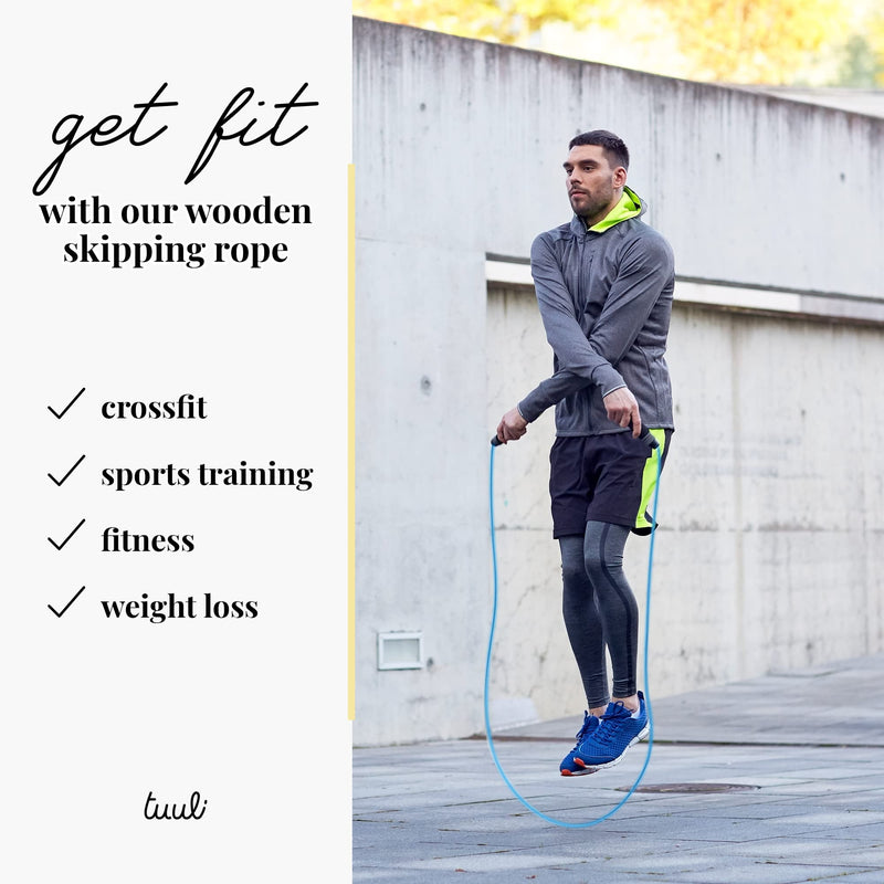 Tuuli Accessories – Jump Rope with Wooden Handles and Cotton Rope, Skipping Rope for All Ages, Exercise Tool for Fitness, 230 centimeters - BeesActive Australia