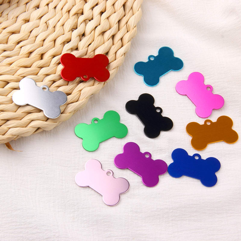 yiwoo 30 PCS Pet ID Tag Bone Shape, Aluminum Alloy for Dogs and Cats Pet ID Tag(38mm) - BeesActive Australia
