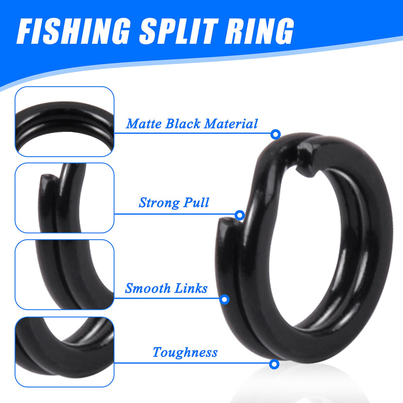 JOGFFDE Fishing Split Rings Assortment Kit - 200PCS Stainless Steel Double Flat Wire Snap Ring High Strength Lure Hook Connector Fishing Accessories - BeesActive Australia