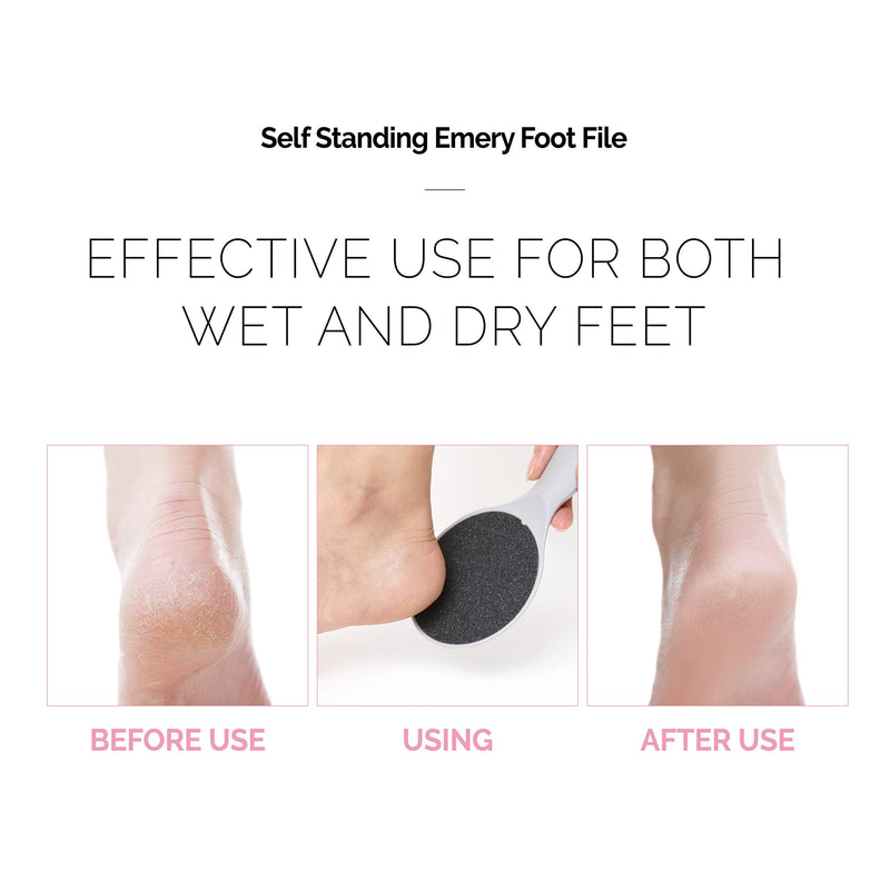 F3 Systems, Self-Standing Emery Foot File, Double-Sided Pedicure Tool, Effective for Cracked Heel, for Wet & Dry Feet, Pedicure, Hygienic Exfoliating, Callus Remover, Foot Scrubber, Professional Care - BeesActive Australia