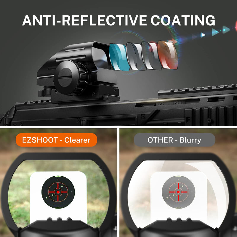 EZshoot Reflex Sight with 4 Reticles Red Dot Sight, Reflex Holographic Optic Scope with 20mm Rail Mount ，Absolute Co-Witness - BeesActive Australia