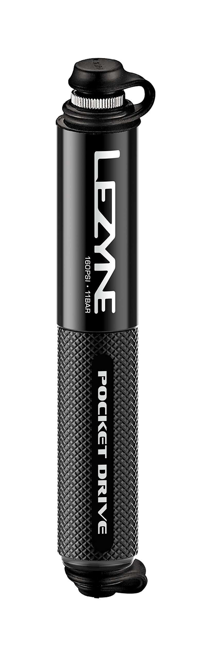 LEZYNE Pocket Drive HP Bicycle Hand Pump, High Pressure 160 PSI, Presta & Schrader Compatible, Durable CNC Aluminum, Compact, ABS Flex Hose, Bike Tire Pump Black - BeesActive Australia