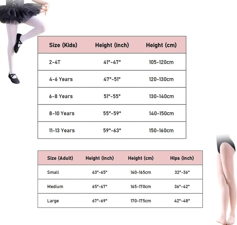 Danswan Girls Ballet Dance Tights Footed Ballet Legging Stocking 1 Pairs - Ballet Pink (Footed) 6-8 Years - BeesActive Australia