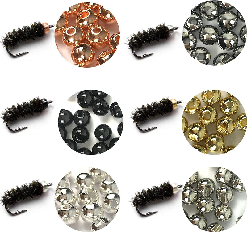 Eupheng EPHENG Fly Tying Beads 50pc Tungsten Beads Slotted Fly Tying Materials Jig Hook Beads Gold 1/18'' (3.50 mm) - BeesActive Australia