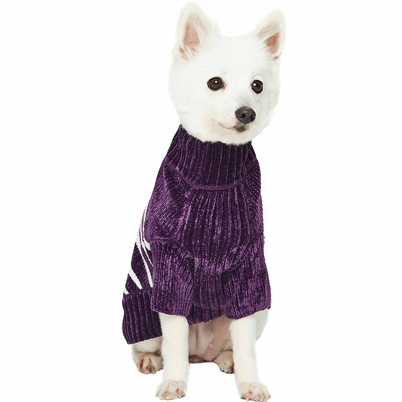 Blueberry Pet 7 Colors Cozy Soft Chenille Classy Striped Dog Sweaters 14 inch (Pack of 1) Dark Plum - BeesActive Australia