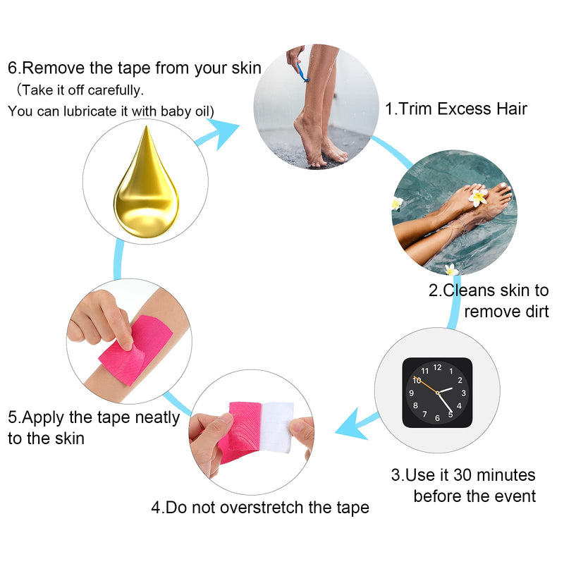 8 Rolls Kinesiology Tapes Athletic Elastic Kneepad Muscle Braces Waterproof Sports Tapes Pain Relief Knee Wrap Tapes for Joint Support and Comfort Knee for Gym Fitness Running Tennis Swimming Football - BeesActive Australia