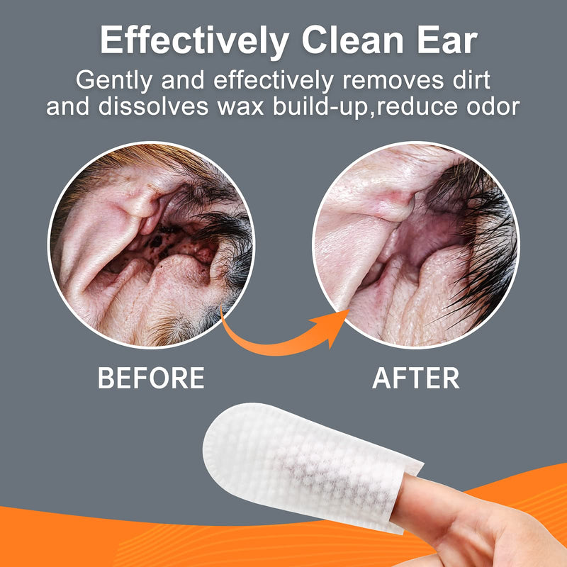 Dog Ear Wipes, Dog Ear Cleaner Finger Wipes for Dogs and Cats, 100 Counts Pet Ear Wipes, Soft & Easy Otic Cleaning Pads, Remove Wax, Dirt & Stop Smelly, Itchy, Non-Irritating - BeesActive Australia