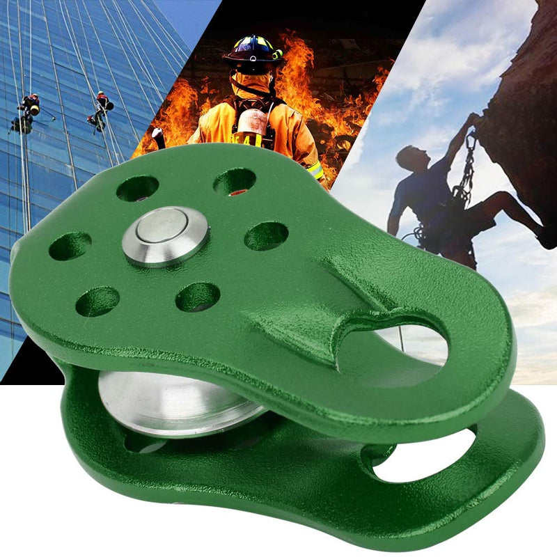 Climbing Pulley Universal Aluminum Alloy Fixed Mountaineering Rope Climbing Pulley Rescue Pulley for Rescue Rope Climbing, Aloft Work Green - BeesActive Australia