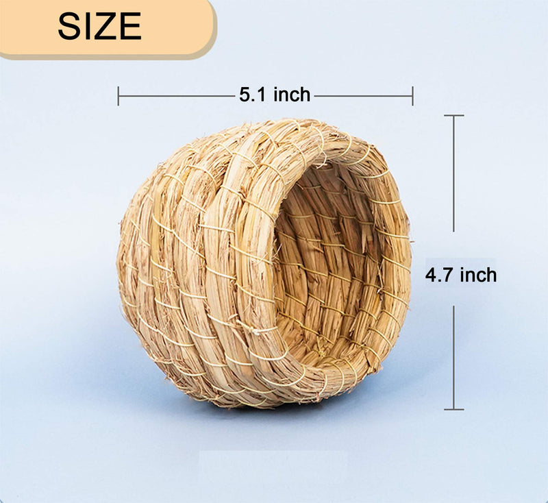 2Pcs Birdcage Straw, Lucky Interests Natural Fiber Simulation Birdhouse, Resting Breeding Place for Birds, Handmade Birds Nest Straw Bird, Hideaway from Predators, Provides Shelter from Cold Weather - BeesActive Australia