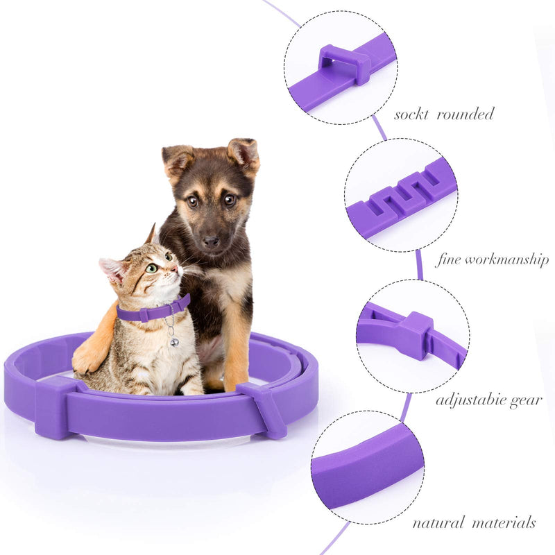 4 Pieces Cat Calming Collars Adjustable Cat Pheromones Calming Collars with 4 Bells Reducing Anxiety for Pets Suitable for Small Medium and Large Cats (15 Inches) - BeesActive Australia