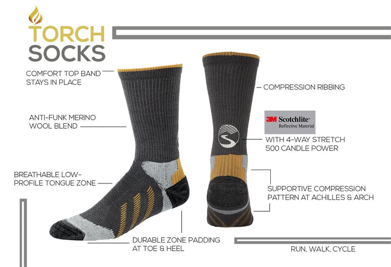 Showers Pass Torch Reflective Ankle Socks Small-Medium White - BeesActive Australia