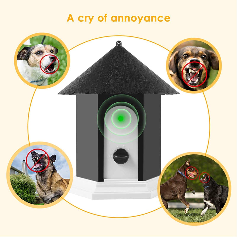 Anti Barking Device, Ultrasonic Dog Barking Deterrent with 4 Modes Harmless to Dogs, Training Tools Up to 50 Ft Range and Stop Dog Barking Device, Outdoor Bark Control Device Weatherproof Birdhouse Black- - BeesActive Australia