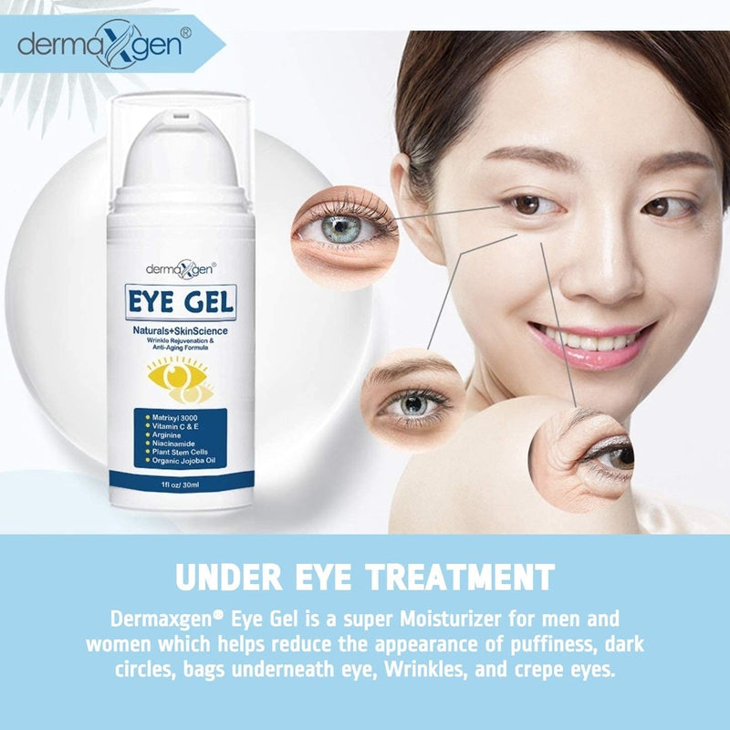 EYE GEL + PLANT STEM CELLS + MATRIXYL 3000 + ARGININE for Under and Around Eyes to Smooth Fine Lines, ELIMINATE Dark Circles, and De-Puff Bags with Peptide Complex. - BeesActive Australia