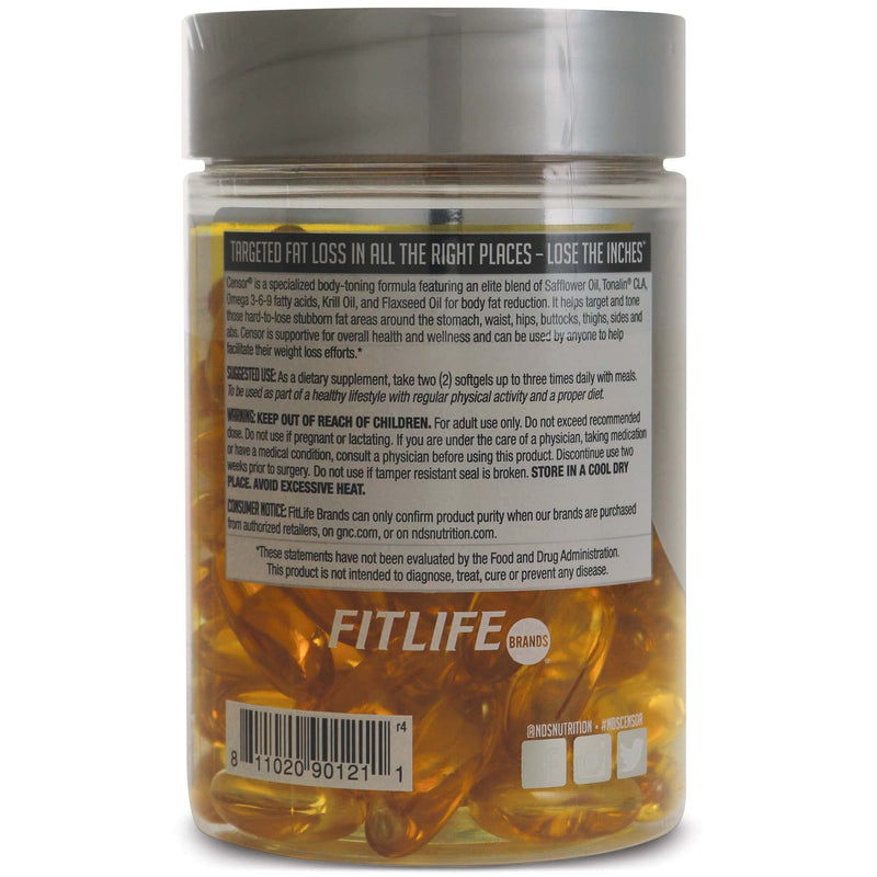 Censor NDS Nutrition Fat Loss and Body Toner with CLA, Fish Oil, Safflower and Omega 3-6-9 Blend - Dietary Supplement for Improved Energy and Health (90 Softgels) 90 Count - BeesActive Australia