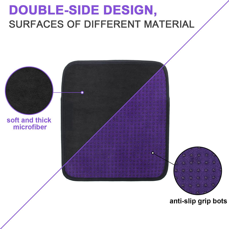 AngleKai Microfiber Bowling Ball Towels 3 Pack, 10" x 8" Bowling Towel Shammy Pad with Easy-Grip Dots Purple Bowling Cleaner Towel Non-Slip Microfiber Bowling Pad Bowling Accessories - BeesActive Australia