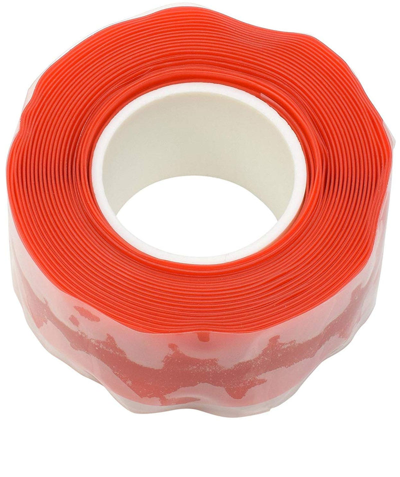 Domain Cycling - Premium Self-Fusing Silicone Tape for Bike Handlebars and Waterproofing Tape - 10 Ft Roll of Self-Bonding Handlebar Tape for Road Bike - Repair Griptape (Red) Red - BeesActive Australia
