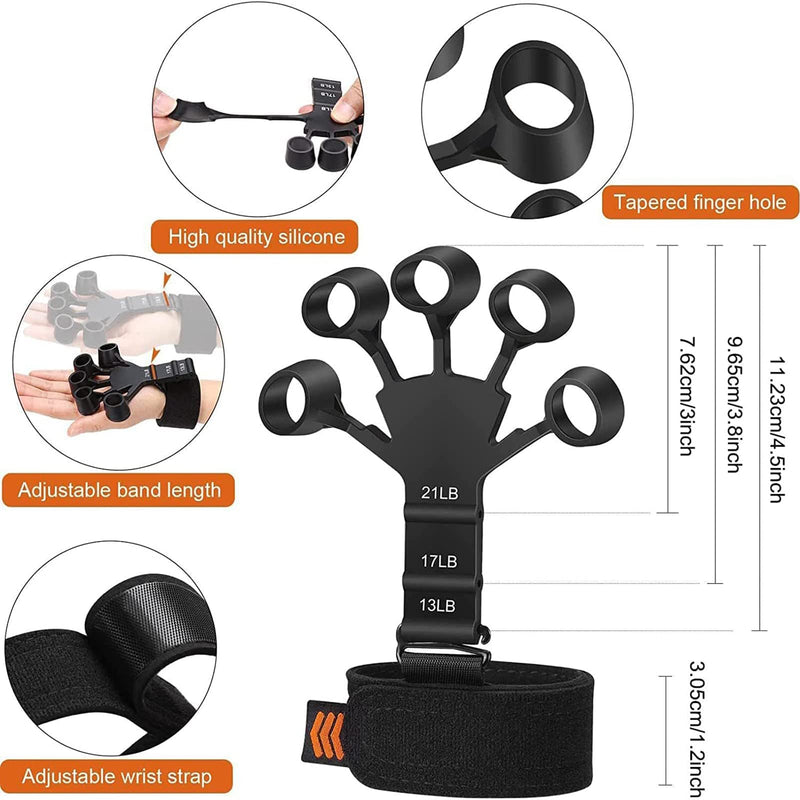 Exclusive Metal-Hook Grip Strength Trainer - 2PCS Upgraded Hand Grip Strengthener n Hand Exerciser Forearm Strengthener, Hand Gripper, Finger Strengthener w/ 6 Resistance Levels, Gripster - BeesActive Australia