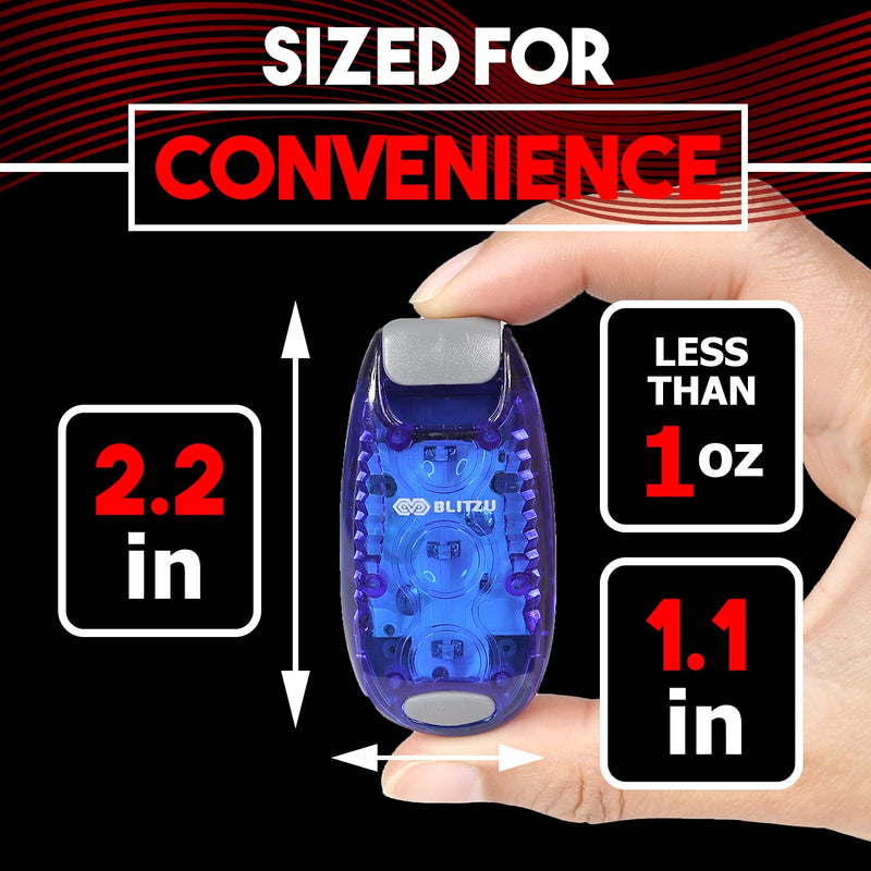 BLITZU 4 Pack LED Safety Lights Gear for Kids, Women & Men. Great for Bike Tail Light, Kayak, Dog Collar, Stroller, Walking, Boat, Runners, Night Running Blinking Warning Reflective Light Accessories Blue - BeesActive Australia