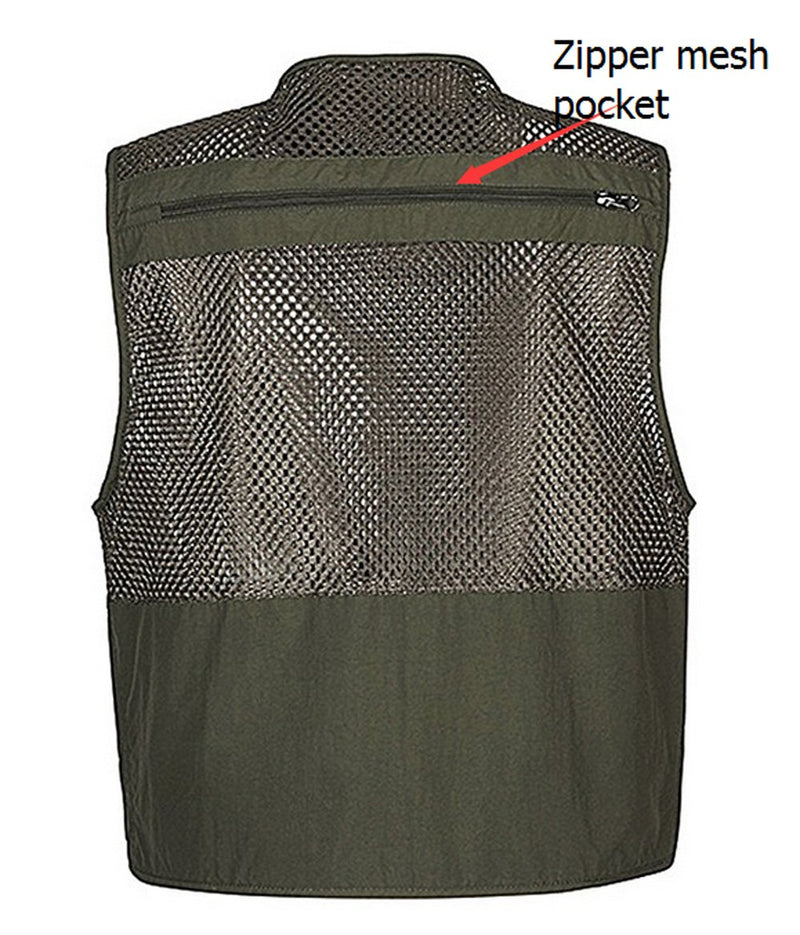 [AUSTRALIA] - Gihuo Men's Summer Outdoor Safari Fishing Hiking Travel Vest with Pockets Khaki-mesh XX-Large 