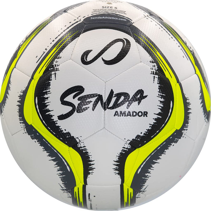 Senda Amador Training Soccer Ball, Fair Trade Certified White/Yellow Size 4 - BeesActive Australia