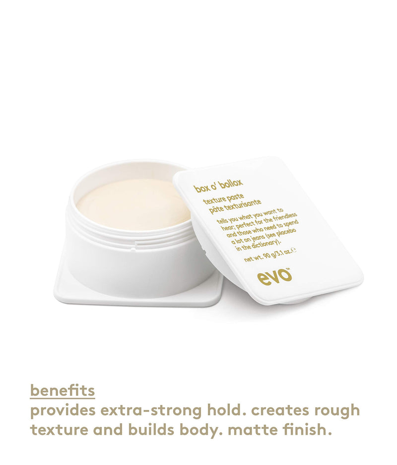 EVO - Box O' Bollox Texture Paste - Hair Styling Paste - Long-Lasting Hold with a Matte Finish - 90g / 3.1 Fl Oz 90 g (Pack of 1) - BeesActive Australia