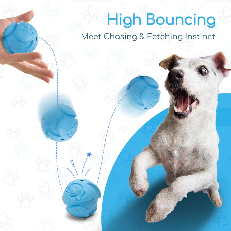 Nobleza Dog Ball, Durable Bouncy Dog Balls for Chewing and Teeth Cleaning, Interactive Natural Rubber Lightweight Dog Toy Ball, Available in 4 Styles Feeder Ball - BeesActive Australia