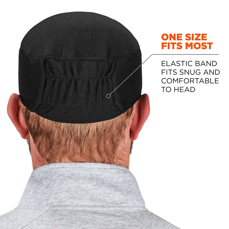 Ergodyne Chill Its 6630 Skull Cap, Lined with Terry Cloth Sweatband, Sweat Wicking, Black Each - BeesActive Australia
