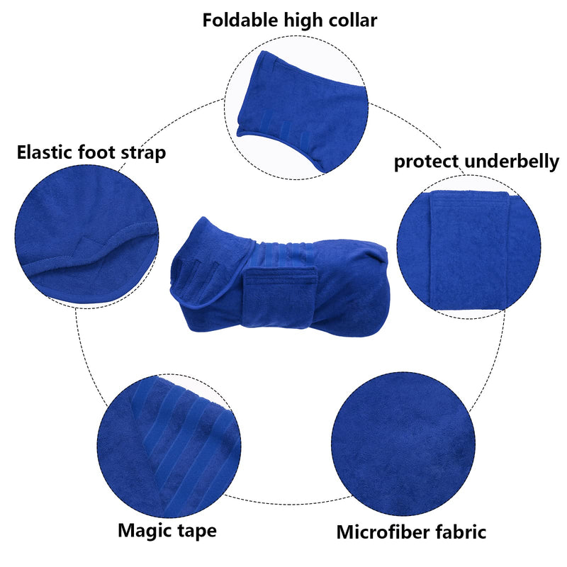 Geyecete Dog Drying Coat -Dry Fast Dog Bag - Dog Bathrobe Towel - Microfibre Fast Drying Super Absorbent Pet Dog Cat Bath Robe Towel,Luxuriously Soft, XX-Large Blue(Microfibre) - BeesActive Australia