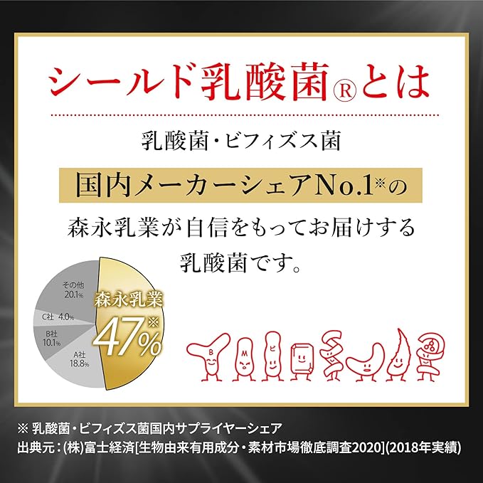 [Morinaga direct sales] Selected lactic acid bacteria Shield lactic acid bacteria supplement 1 box (approximately 30 days supply) Contains 10 billion lactic acid bacteria Allergen-free supplement - BeesActive Australia