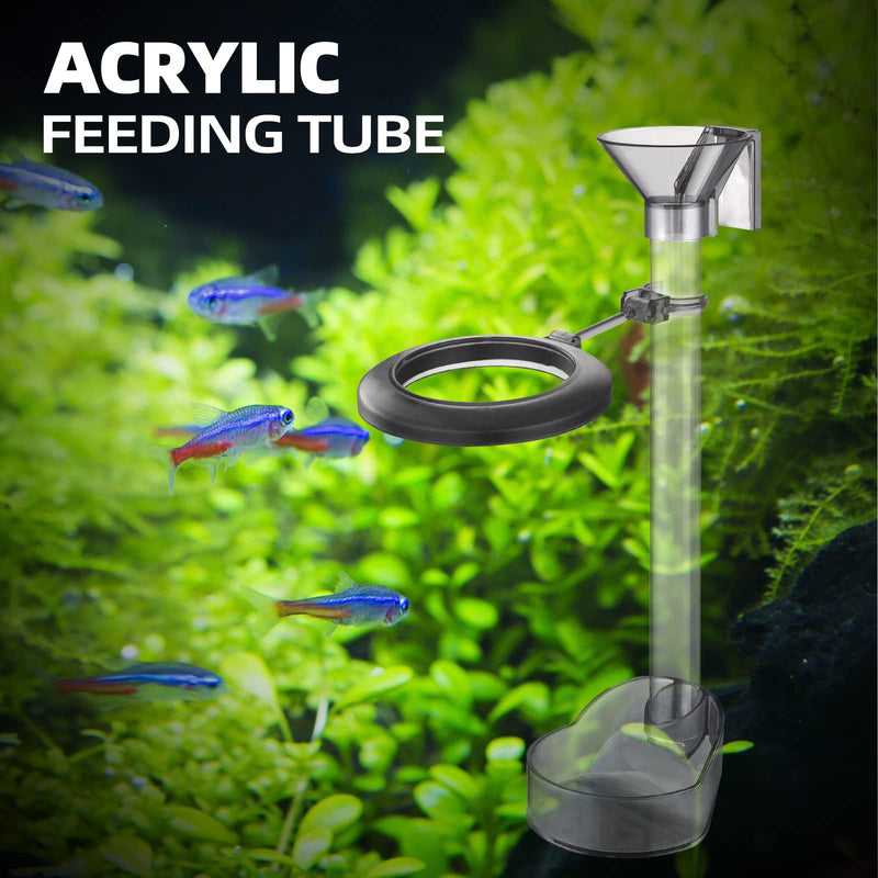 UPETTOOLS Shrimp Feeding Dish Set, Aquarium Fish Feeder Tube Kit with Feeding Ring,Cleaning Brush for Fish Tank - BeesActive Australia