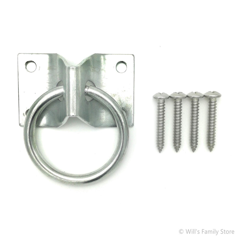Will's Family Store 2 inch Wall Mount Horse Tie Ring Through Plate Zinc Plated 2 pieces - BeesActive Australia