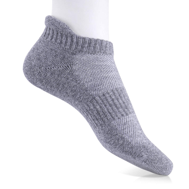 IDEGG 8 Pairs Ankle Performance Athletic Running Socks Low Cut Sports Tab Socks for Women and Men Grey Medium - BeesActive Australia