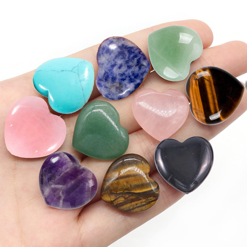 Green Aventurine Heart Worry Stones Pocket Palm Stones for Meditation Reiki Chakra Balancing Collection Energy Anxiety Stress Relief Pocket Thumb Mini Crystals Wicca Collectors Green - BeesActive Australia