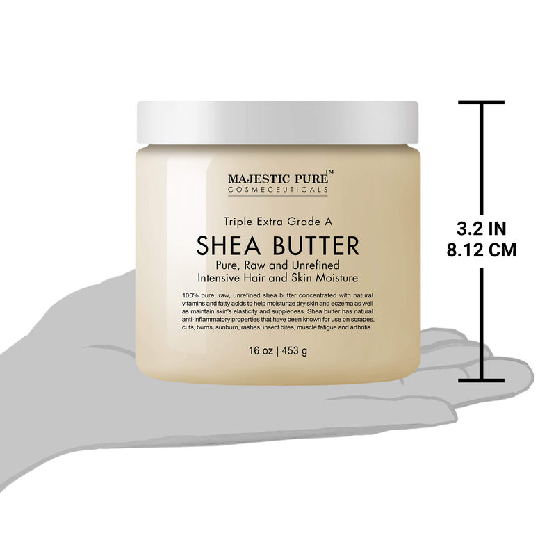 Majestic Pure Shea Butter - raw unrefined Premium Grade - 16 Oz 1 Pound (Pack of 1) - BeesActive Australia