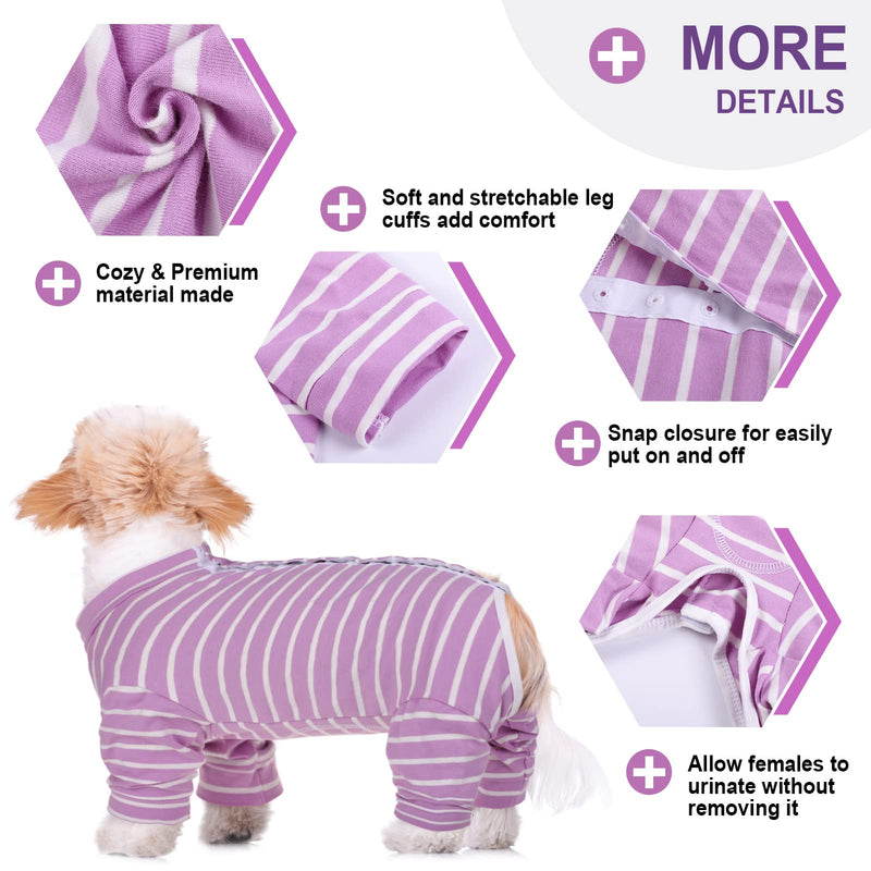 KOESON Dog Recovery Suit, Dog Onesie for Surgery Female Dog Surgery Recovery Suit Anti-Licking, E-Cone Alternative Long Sleeve Dog Pajamas for Small Dogs Pet Shedding Suit Large Purple - BeesActive Australia