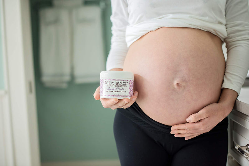 Body Boost Lavender Vanilla Stretch Mark Butter 8 oz.- Treat Stretch Marks and Scars- Pregnancy and Nursing Safe- with Shea Butter - BeesActive Australia