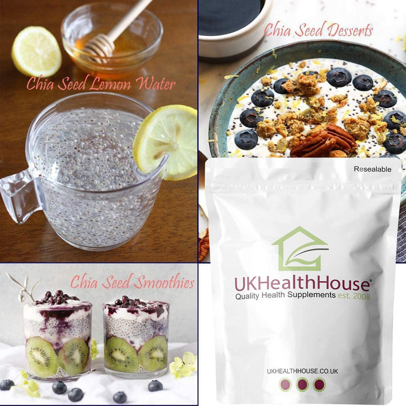Certified Organic Chia Seeds - All Natural - Omega 3 & Fiber - Weight Loss (1kg) 1kg - BeesActive Australia