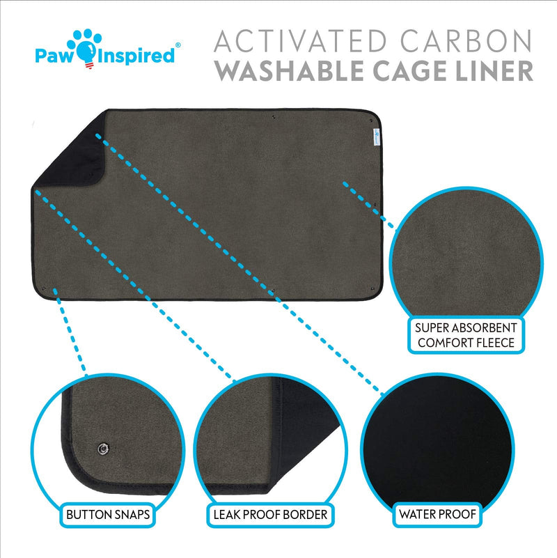 Paw Inspired Washable Guinea Pig Cage Liners | Fleece Bedding for Guinea Pigs Ferrets, Rabbits, Hamsters, Small Animals | Bamboo Charcoal Odor Controlling Absorbent Pee Pads Midwest 1 ct. - BeesActive Australia