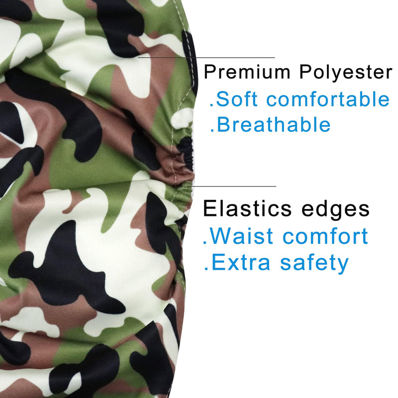 JoyDaog Jean Belly Bands for Small Dog Diapers Male Reusable Puppy Wrap(Pack of 3) L(16"-20"Waist) 3 Camo Colors - BeesActive Australia