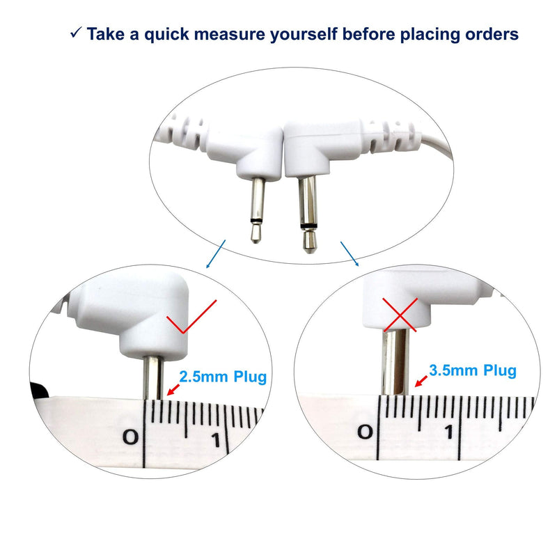 4 Pieces Replacement TENS Lead Wires 2.5mm Plug to 3.5 mm Snap Replace Cable Lead Wires for TENS Muscle Nerve Stimulators - BeesActive Australia