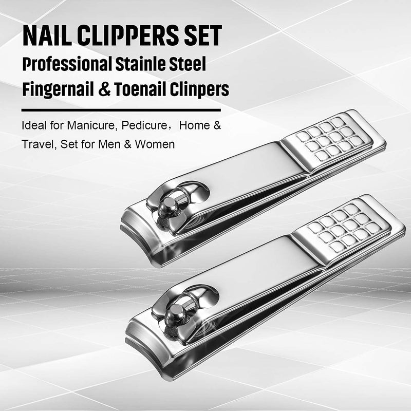 12 Pieces Stainless Steel Nail Clipper Bulk Pack Set Silver Nail Cutter Fingernails and Toenail Clipper Cutter for Women Men - BeesActive Australia