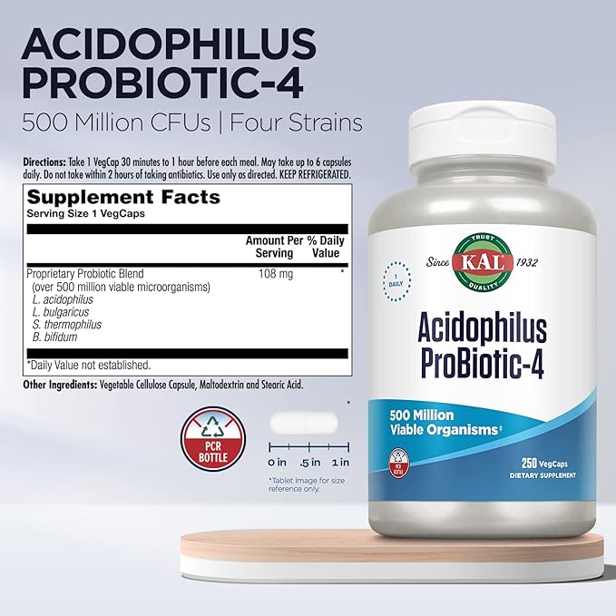 KAL, Acidophilus Probiotics 4, 250 tablets - BeesActive Australia
