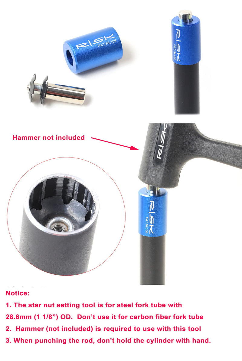 COONIUM Bike Star Nut Setting Tool, Bicycle Fork Setter Installer with Free 1 Star Nut and 1 Spare Positioning Screw for 1 1/8 inch Tube - BeesActive Australia