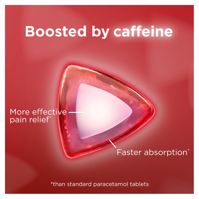 Panadol, Paracetamol Caffeine Pain Relief Tablets 500mg/65mg Extra Advance, Red, 14 Count Extra Advance Tablets - BeesActive Australia