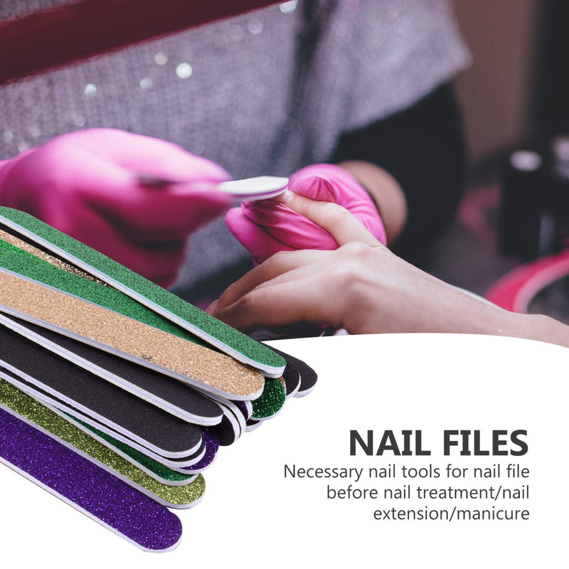 Beaupretty 20pcs Glitter Nail File Emery Board Manicure Care Pedicure Tools for Women Girls - BeesActive Australia