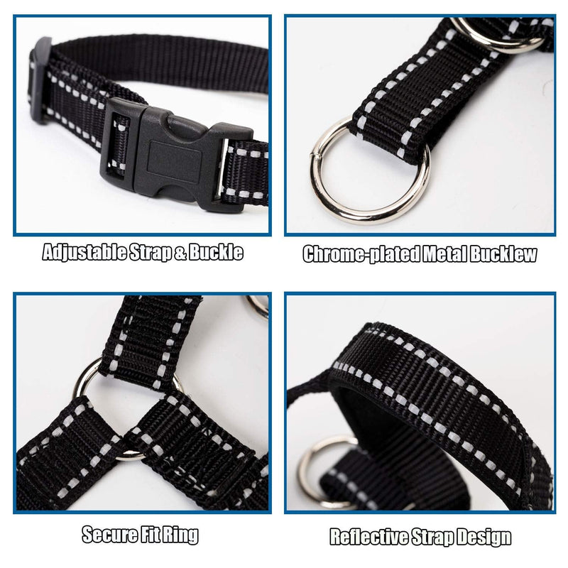 wintchuk Dog Head Collar, Head Collar with Reflective Strap to Stop Pulling for Small Medium and Large Dogs, Adjustable L Black - BeesActive Australia
