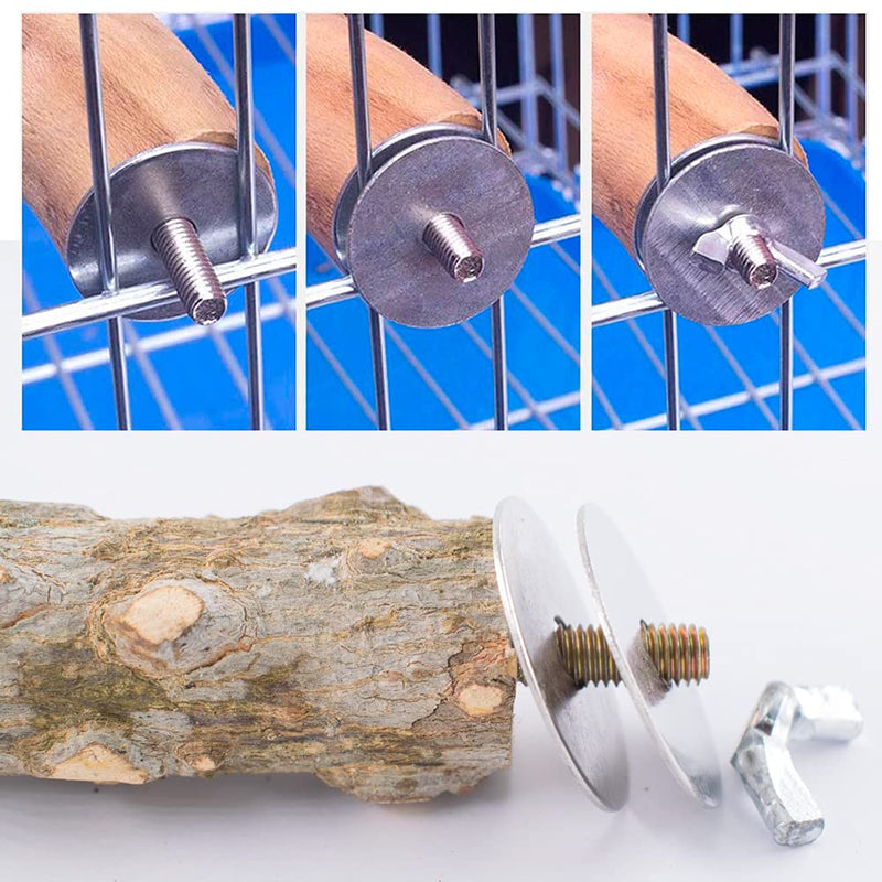 Bird Cage Feeder Stand Perches Accessories Hardware 16 Clamps 8 Screws 8 Bolts 1 Drill for Holding Water Food Cups Bowls Metal Replacements Hamster Board Pole Fixing Breeding Box Double-headed Screw - BeesActive Australia